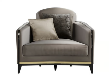 VICTOR - Leather armchair with armrests by A.R. Arredamenti - view 2
